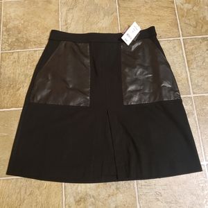 Joe Fresh black skirt faux leather pockets